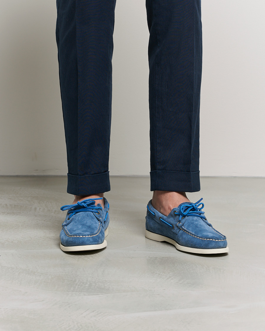 Heren | Sebago Docksides Suede Boat Shoe Indigo | Sebago | Docksides Suede Boat Shoe Indigo