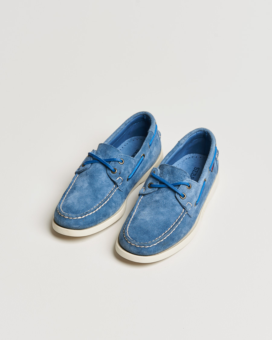 Heren | Sebago Docksides Suede Boat Shoe Indigo | Sebago | Docksides Suede Boat Shoe Indigo