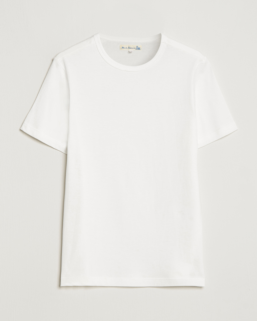 Heren | T-shirts | Merz b. Schwanen | 1950s Classic Loopwheeled T-shirt White
