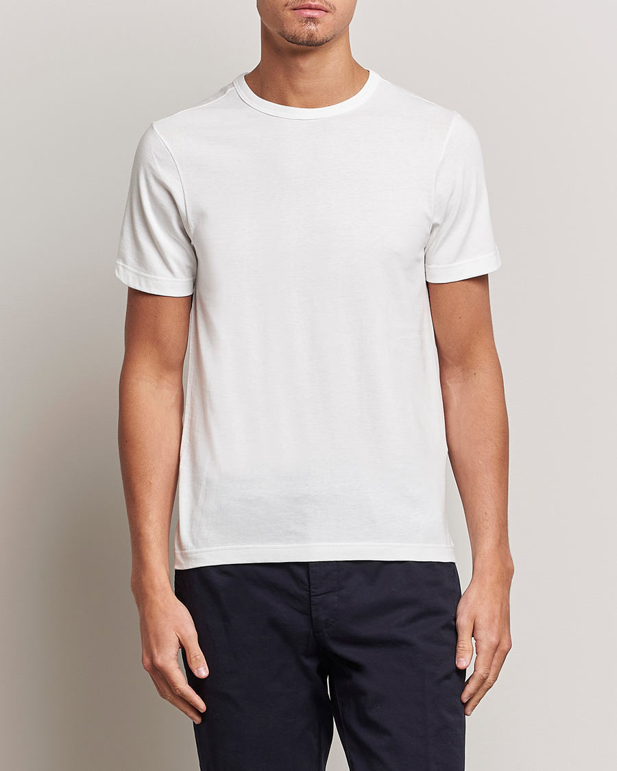 Heren | T-shirts met korte mouwen | Merz b. Schwanen | 1950s Classic Loopwheeled T-Shirt White