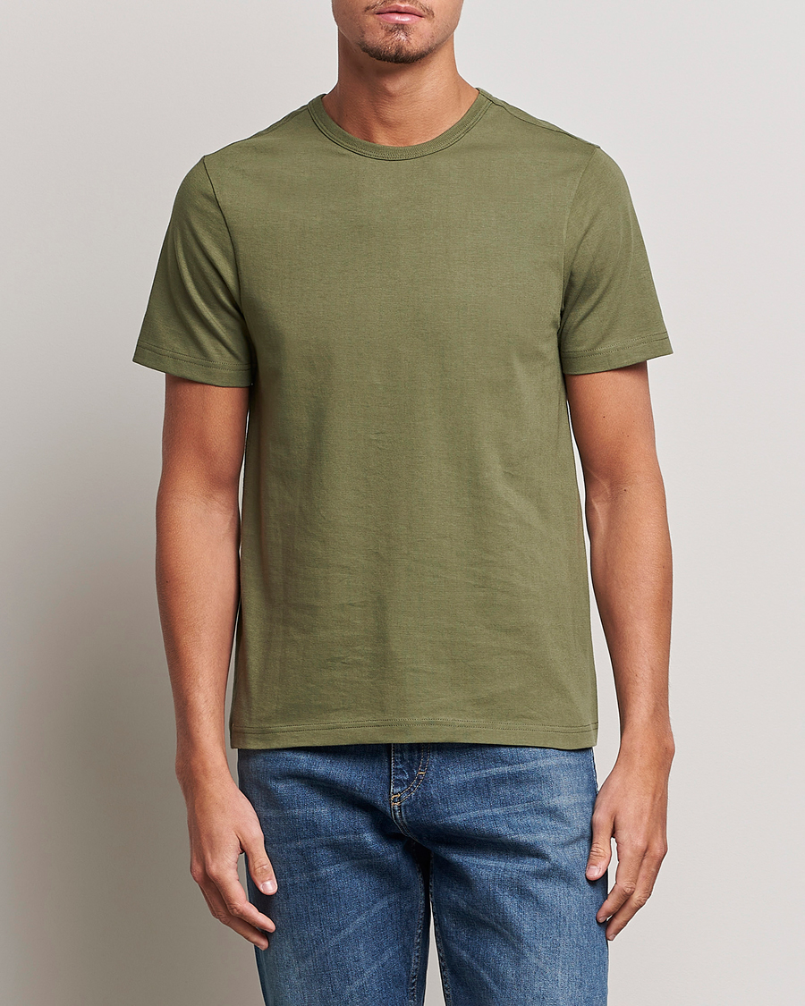 Heren | T-shirts met korte mouwen | Merz b. Schwanen | 1950s Classic Loopwheeled Tee Army