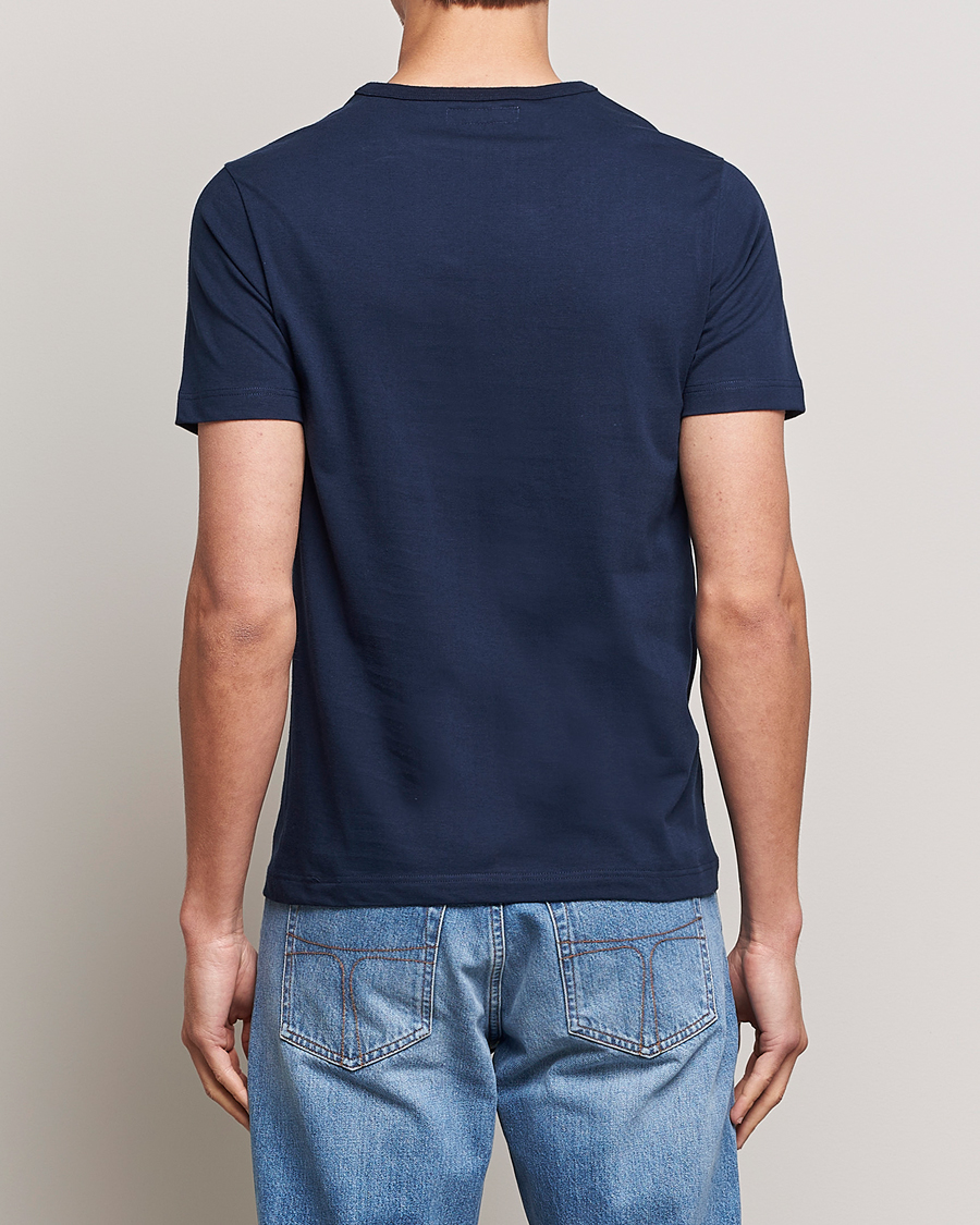 Heren | T-shirts | Merz b. Schwanen | 1950s Classic Loopwheeled T-shirt Ink Blue