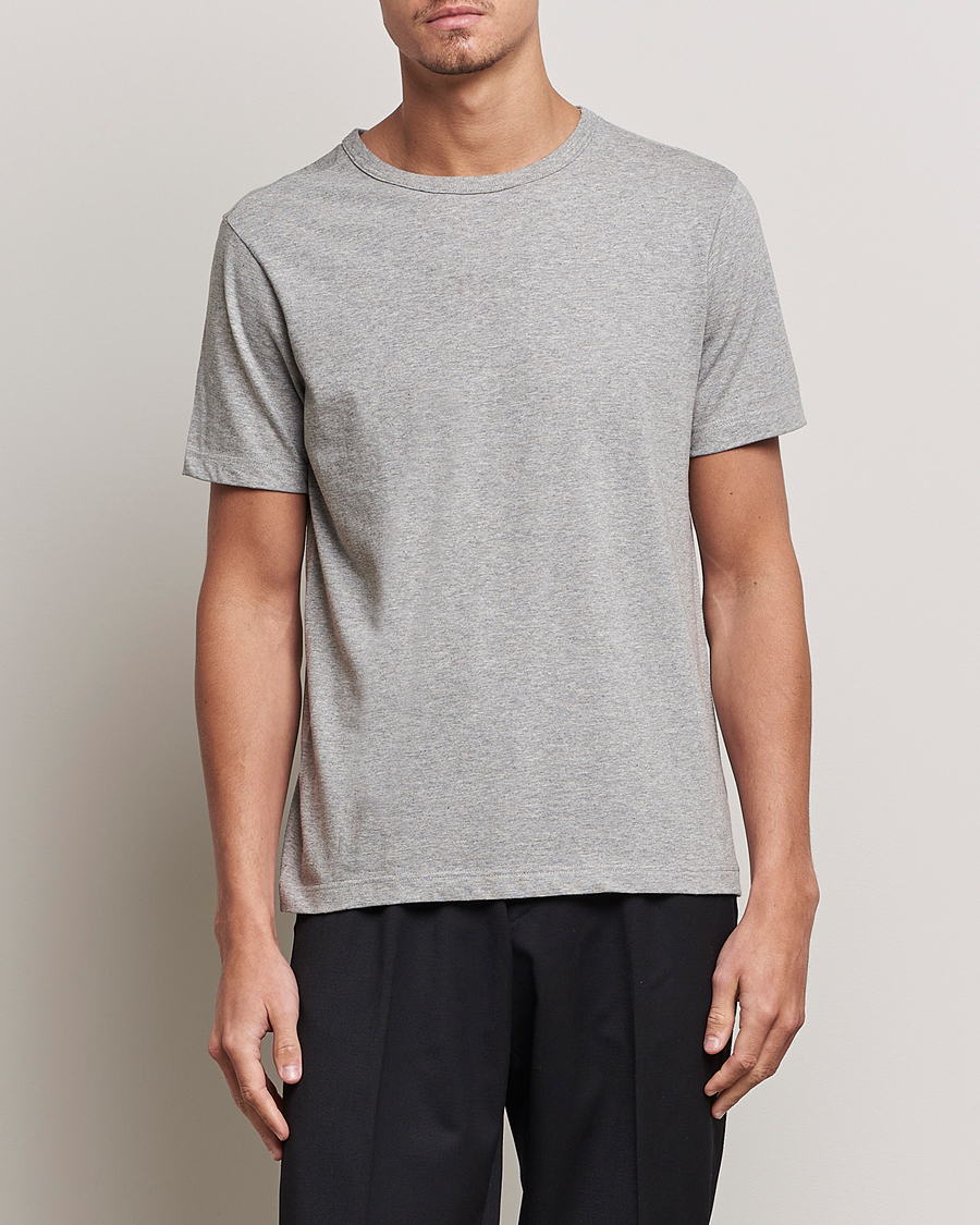 Heren | T-shirts | Merz b. Schwanen | 1950s Classic Loopwheeled Tee Grey Mel