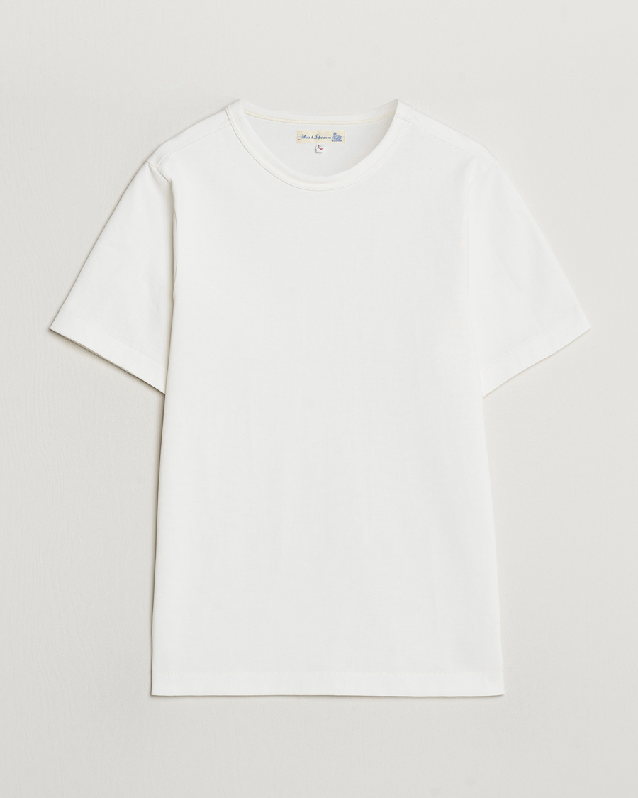 Heren | T-shirts | Merz b. Schwanen | Relaxed Fit Loopwheeled T-Shirt White