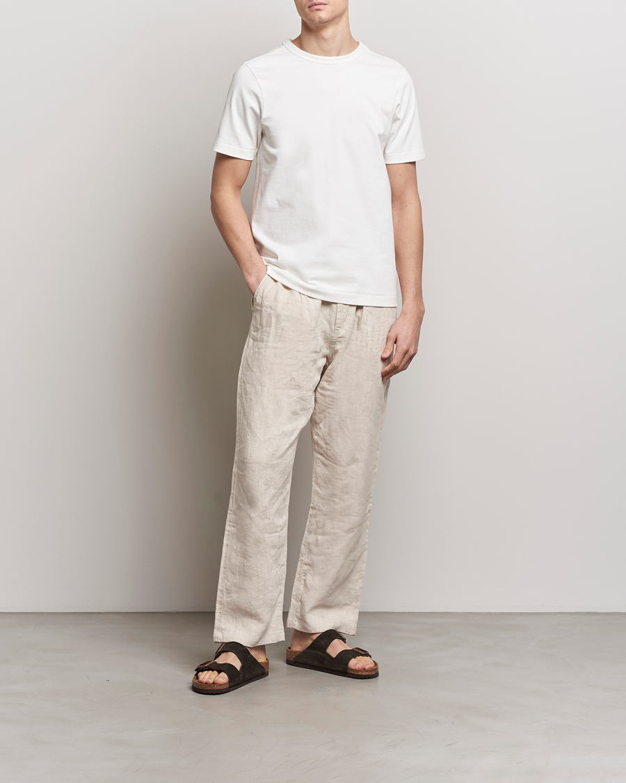 Heren | T-shirts | Merz b. Schwanen | Relaxed Fit Loopwheeled T-Shirt White