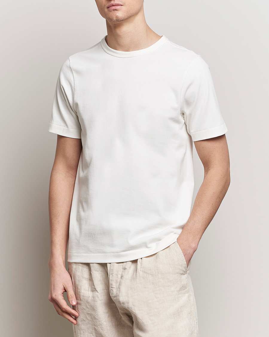 Heren | T-shirts | Merz b. Schwanen | Relaxed Fit Loopwheeled T-Shirt White