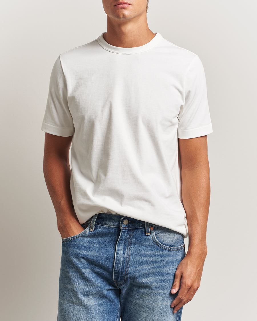 Heren | T-shirts | Merz b. Schwanen | Relaxed Fit Loopwheeled T-Shirt White