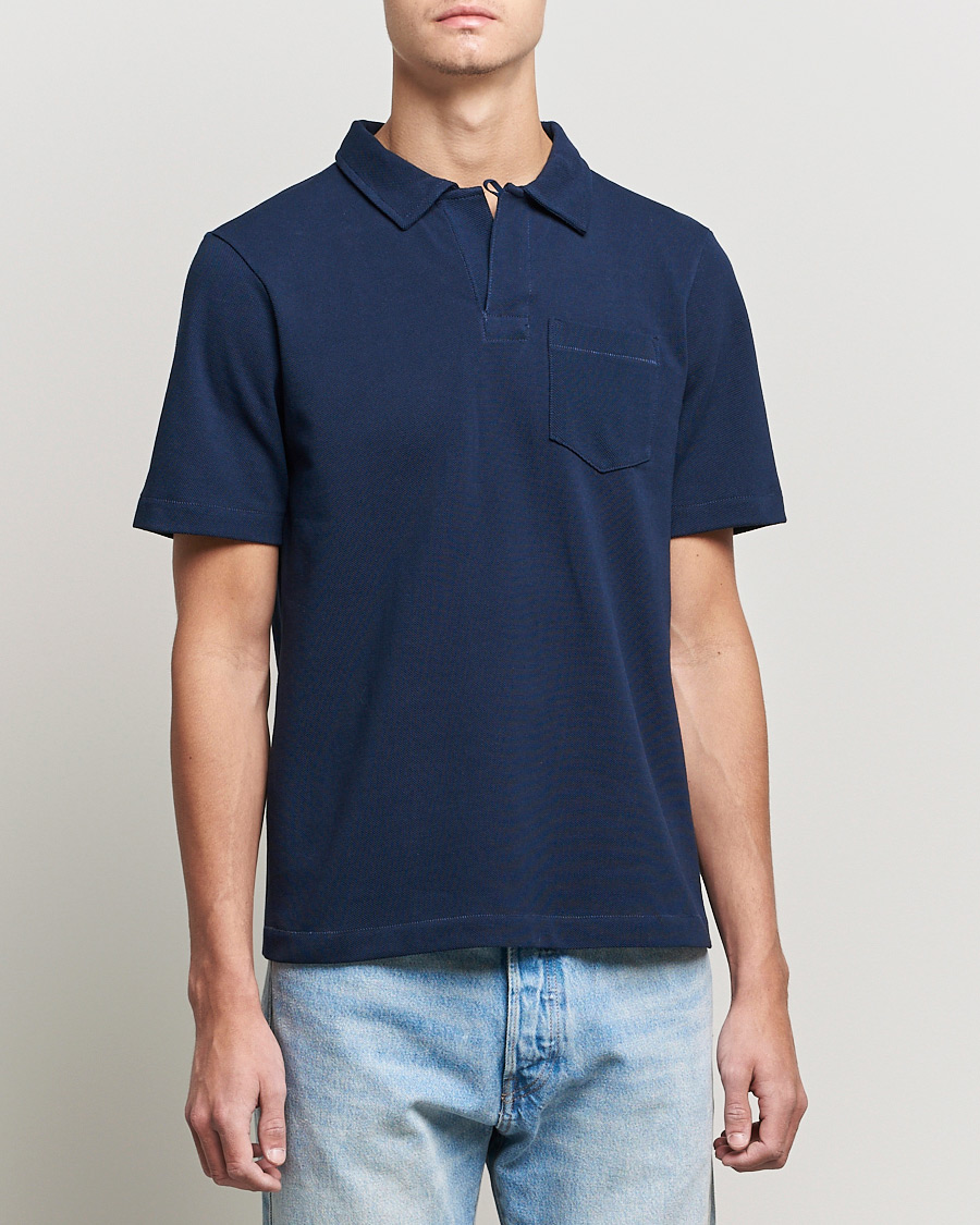 Heren | Contemporary Creators | Merz b. Schwanen | Organic Cotton Washed Polo Ink Blue