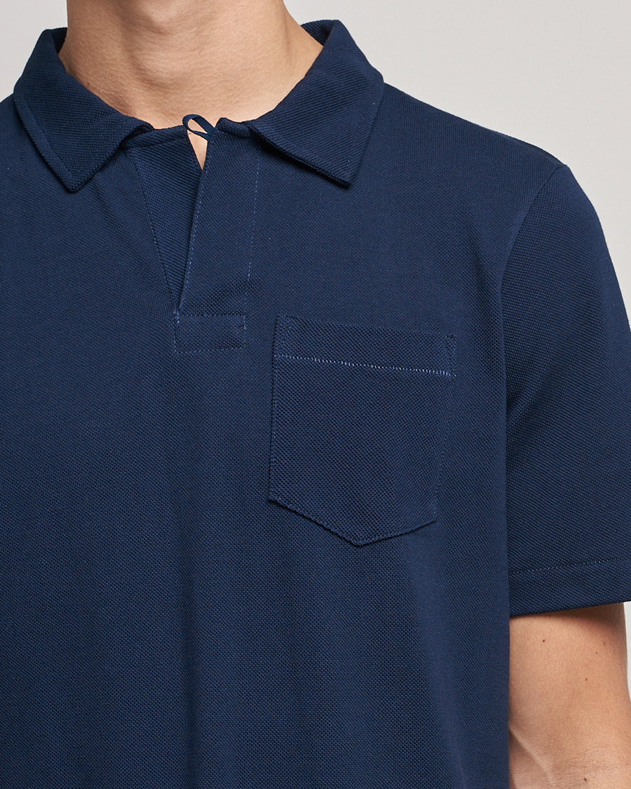Heren | Polo's | Merz b. Schwanen | Organic Cotton Washed Polo Ink Blue