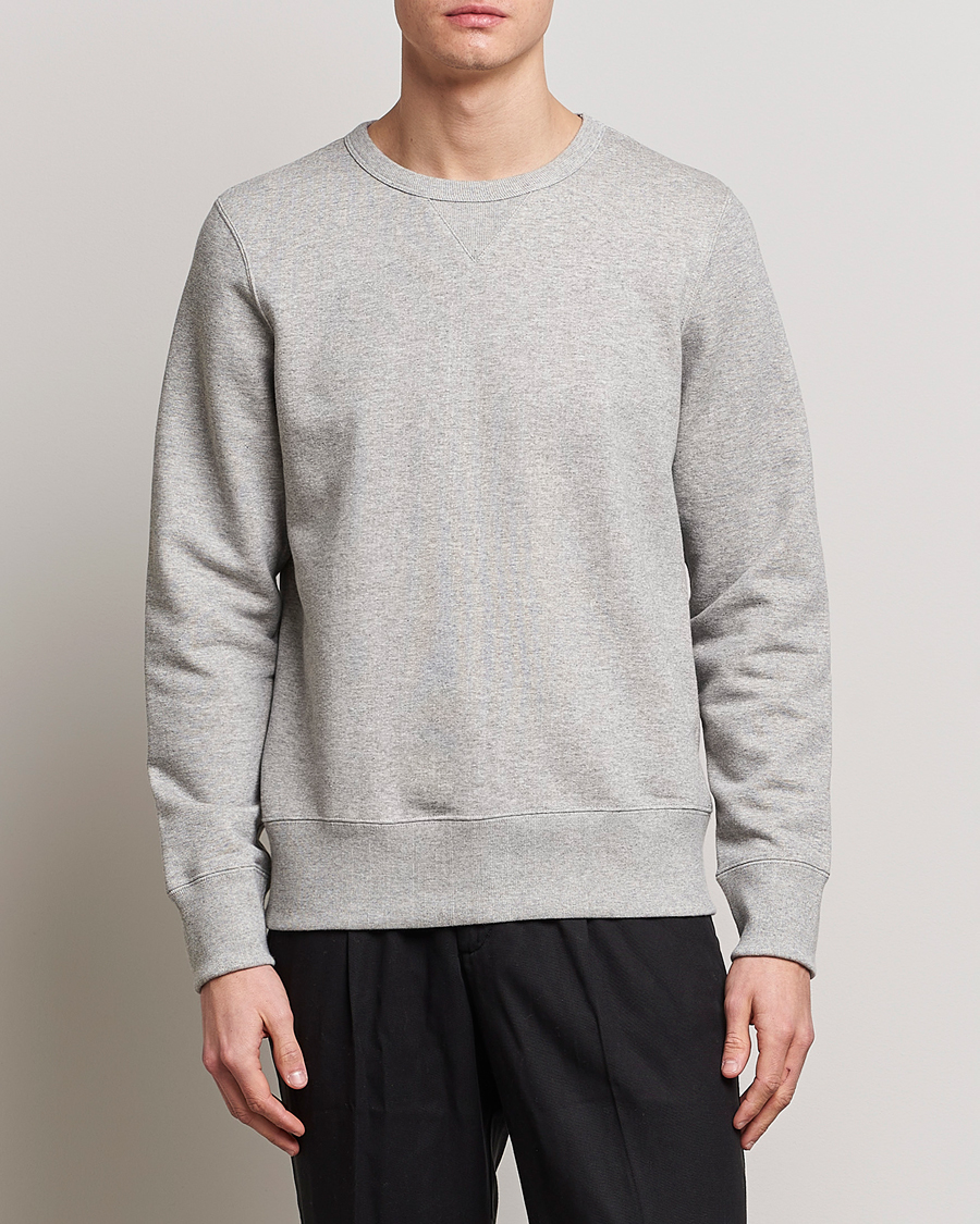 Heren | Sweatshirts | Merz b. Schwanen | Organic Cotton Crew Neck Sweat Grey Mel