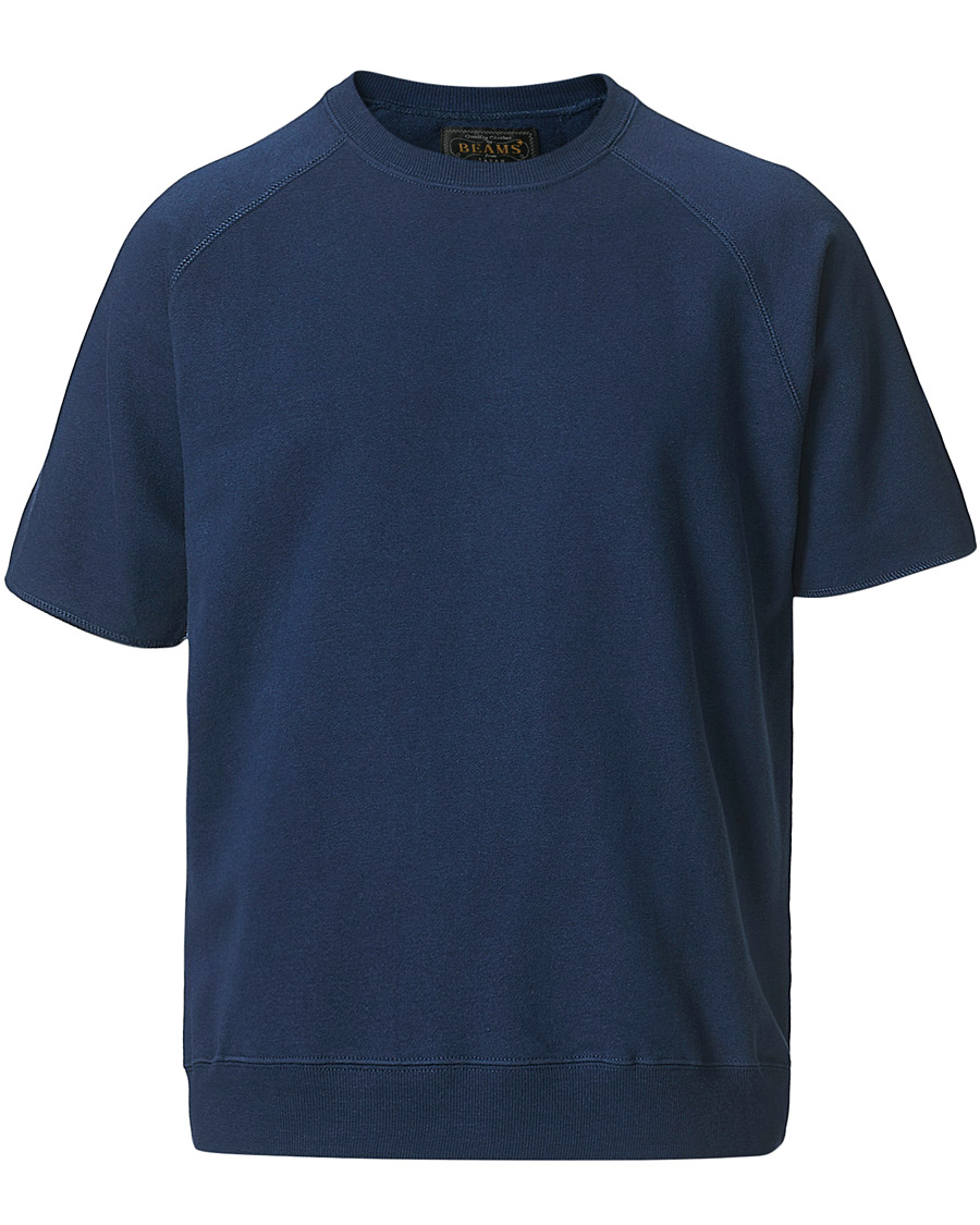 Heren | T-shirts | BEAMS PLUS | Short Sleeve Cut Off Tee Navy