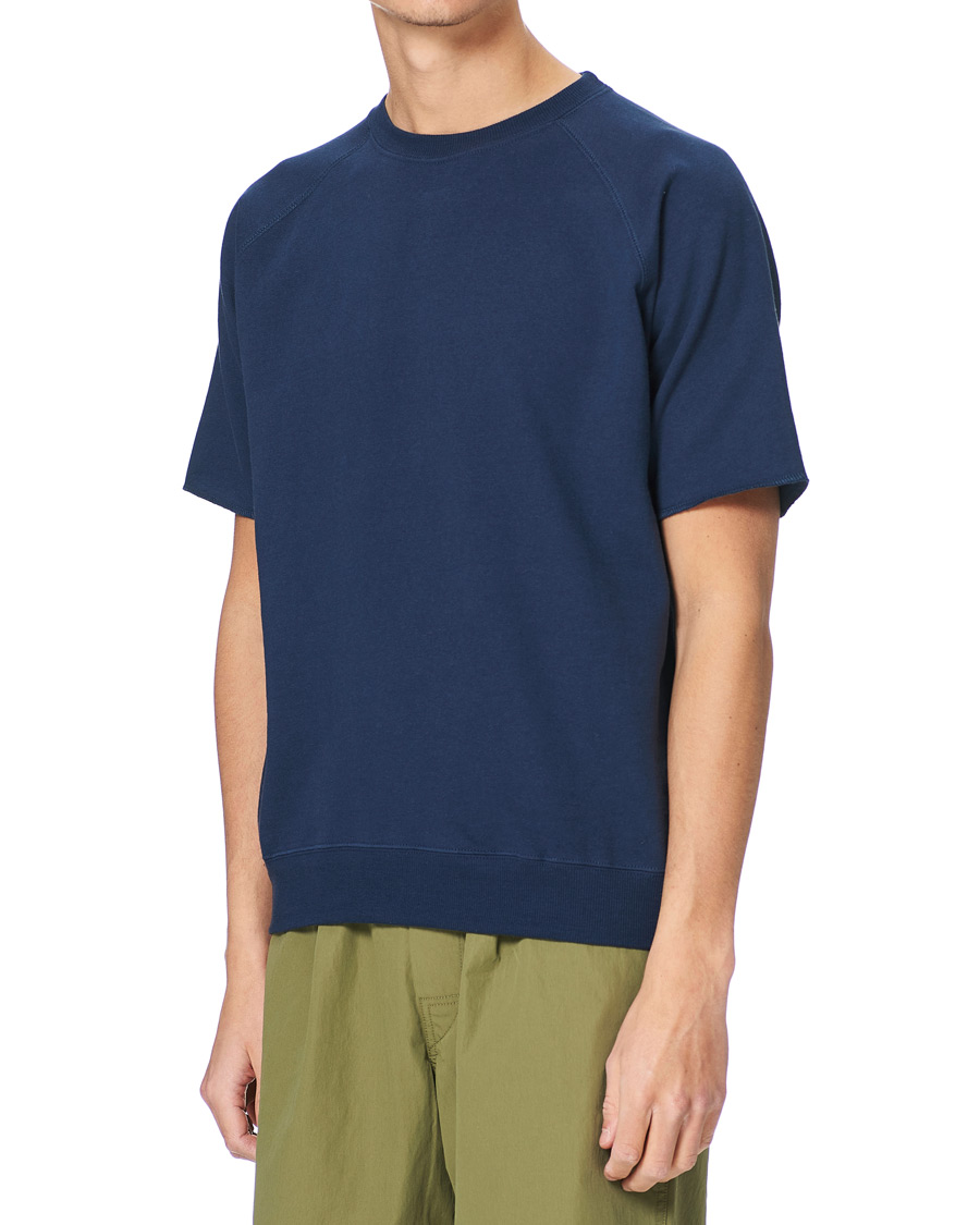Heren | T-shirts | BEAMS PLUS | Short Sleeve Cut Off Tee Navy
