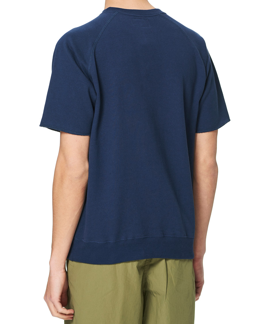 Heren | T-shirts | BEAMS PLUS | Short Sleeve Cut Off Tee Navy
