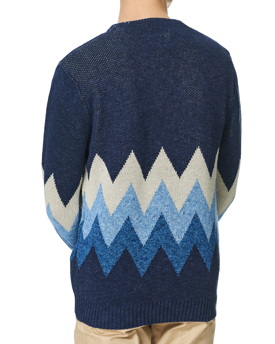 Heren | Truien | BEAMS PLUS | Jacquard Cardigan Indigo Blue