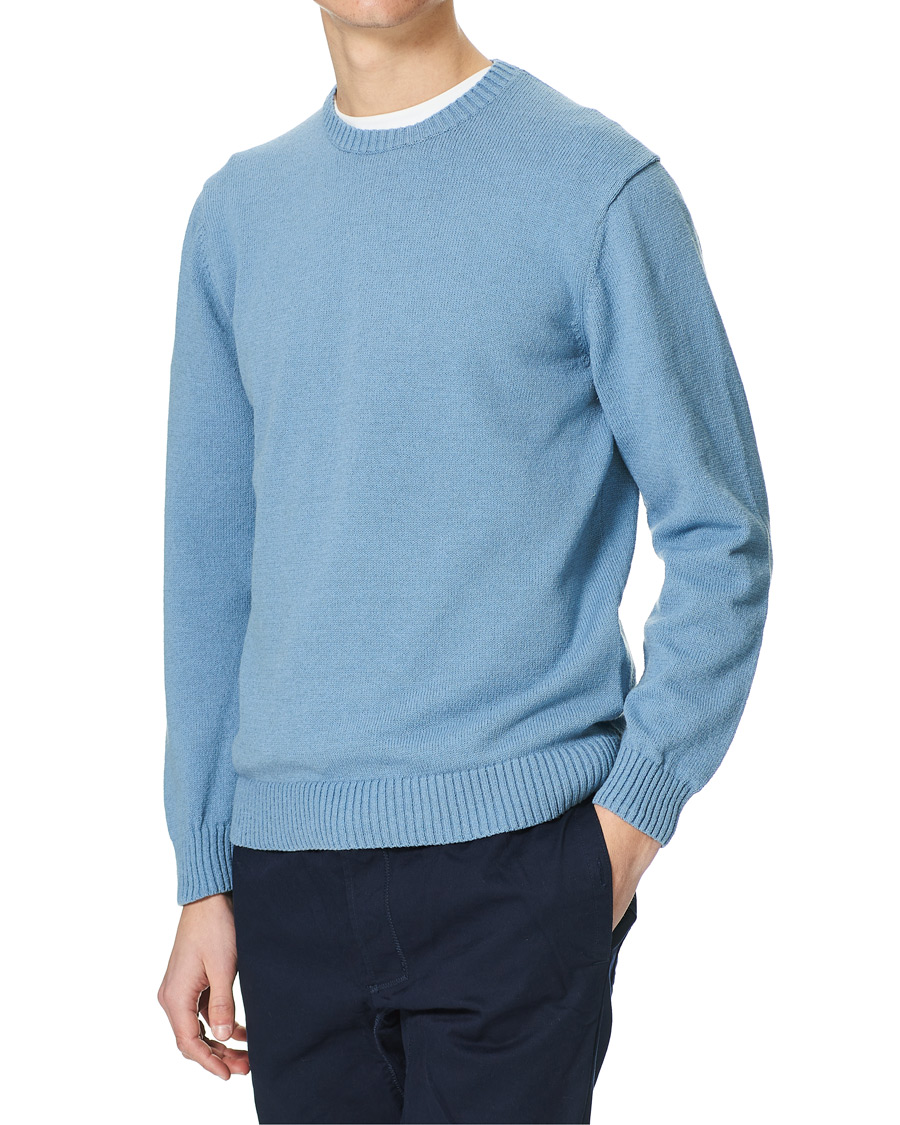 Heren | Truien | BEAMS PLUS | Lily Yarn Crew Neck Sax Blue