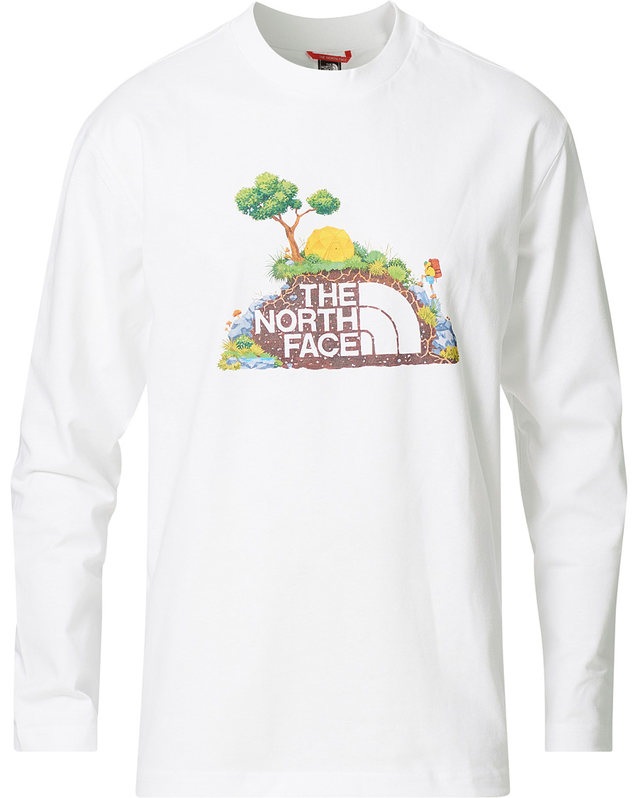 Heren | T-shirts | The North Face | Heritage Printed Long Sleeve Tee White