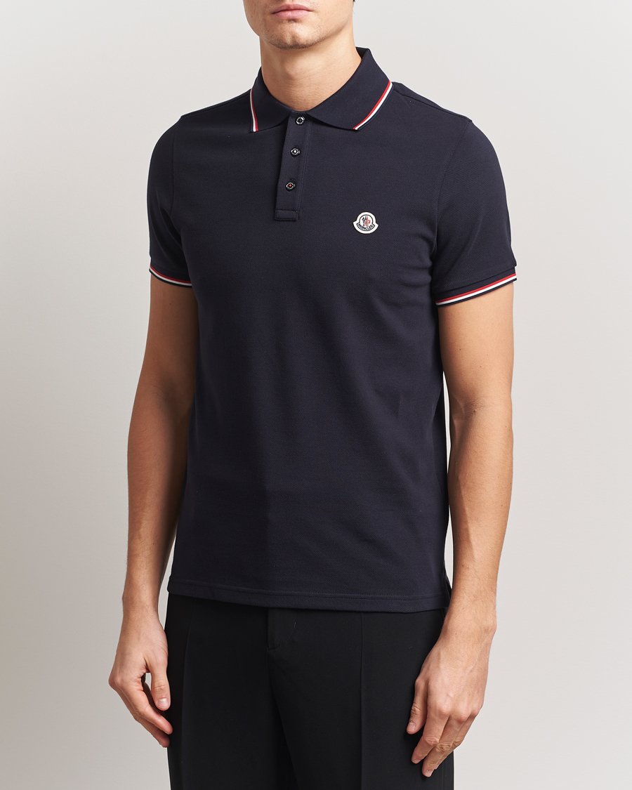 Heren | Luxury Brands | Moncler | Contrast Rib Polo Navy