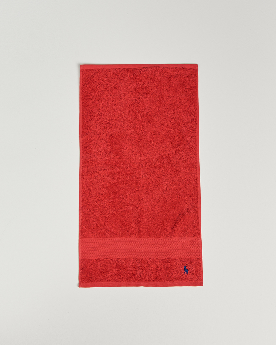 Heren | Ralph Lauren Home Polo Player Guest Towel 40x75 Red Rose | Ralph Lauren Home | Polo Player Guest Towel 40x75 Red Rose