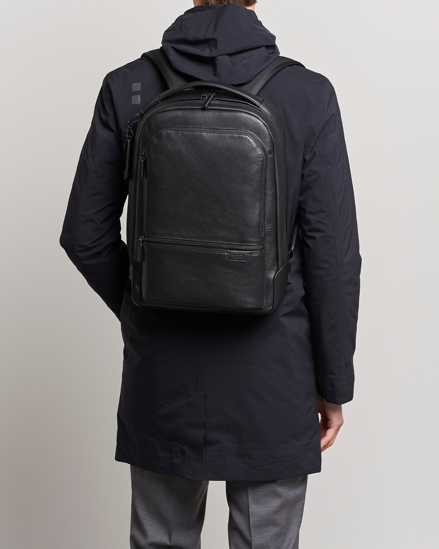 TUMI Harrison Bradner Leather Backpack Black Man CareOfCarl