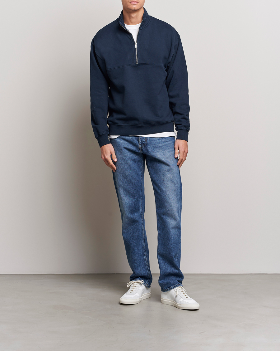 Heren | Truien | Colorful Standard | Classic Organic Half-Zip Navy Blue