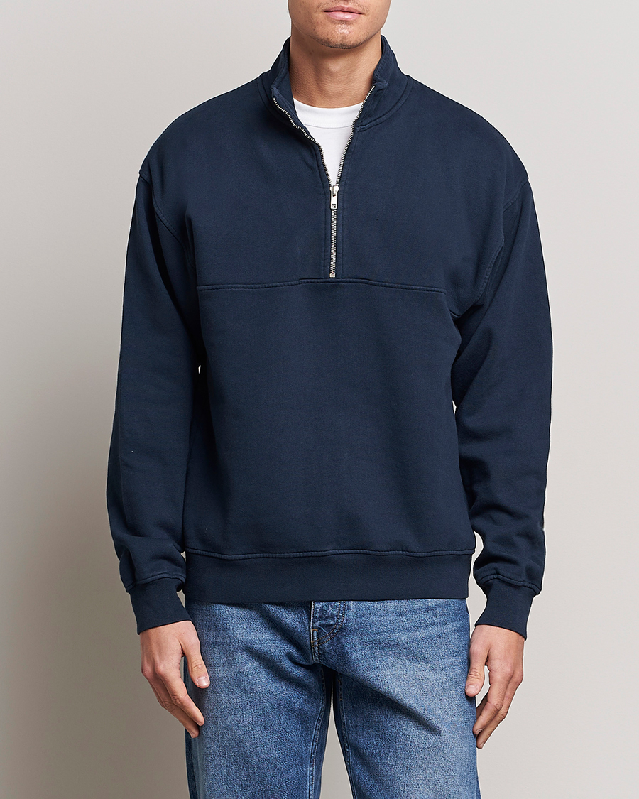 Heren | Voor de natuurliefhebber | Colorful Standard | Classic Organic Half-Zip Navy Blue