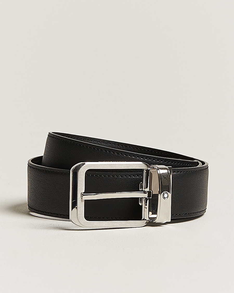 Heren | Riemen | Montblanc | Black 35 mm Leather belt Black