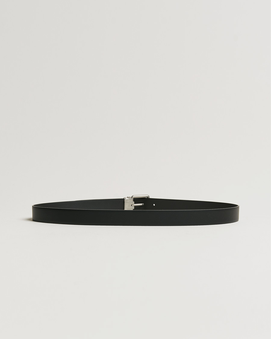 Men | Accessories | Montblanc | Rounded Square Palladium Pin Buckle 30mm Belt Black