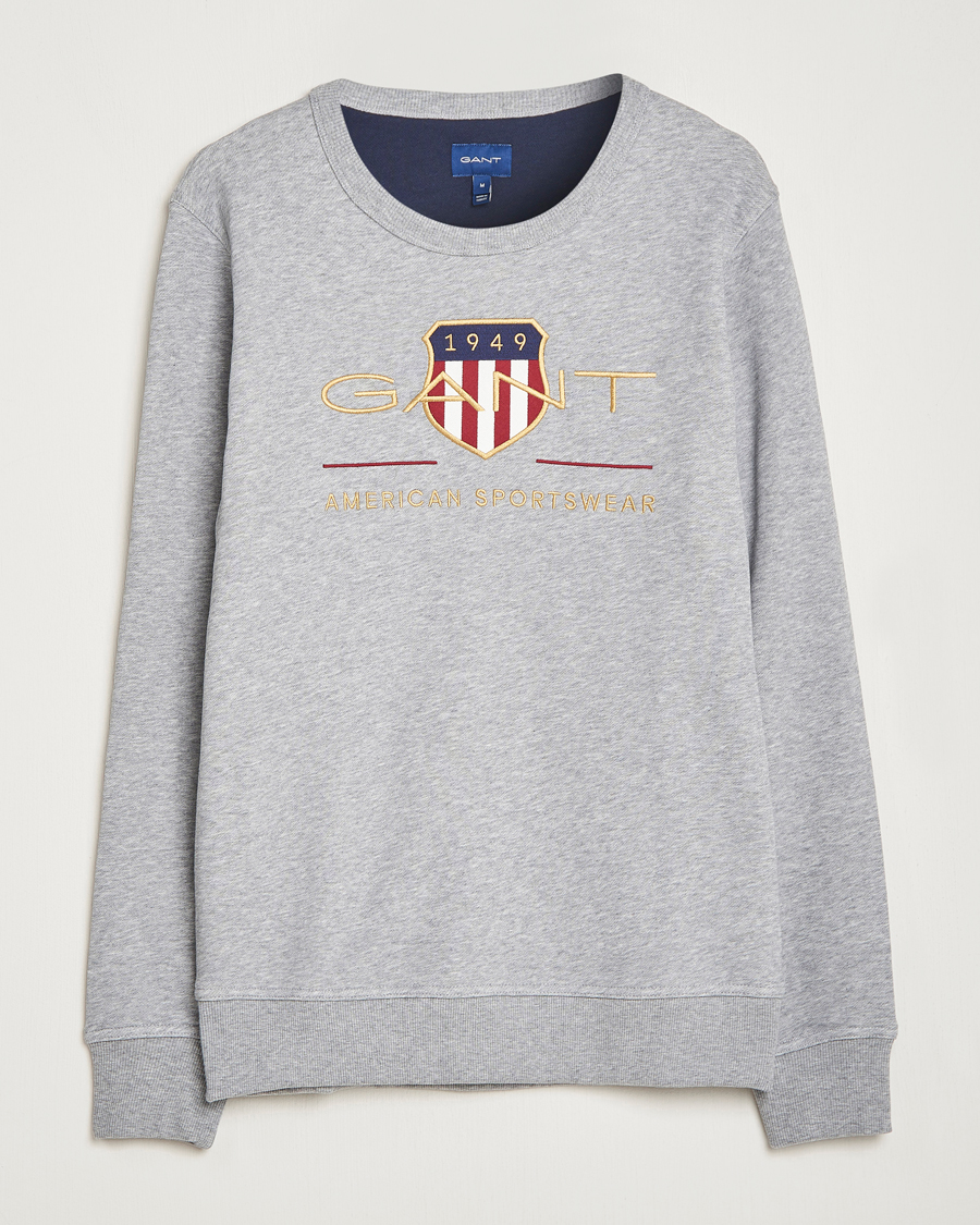 Heren | Truien | GANT | Archive Shield Crew Neck Sweatershirt Grey Melange