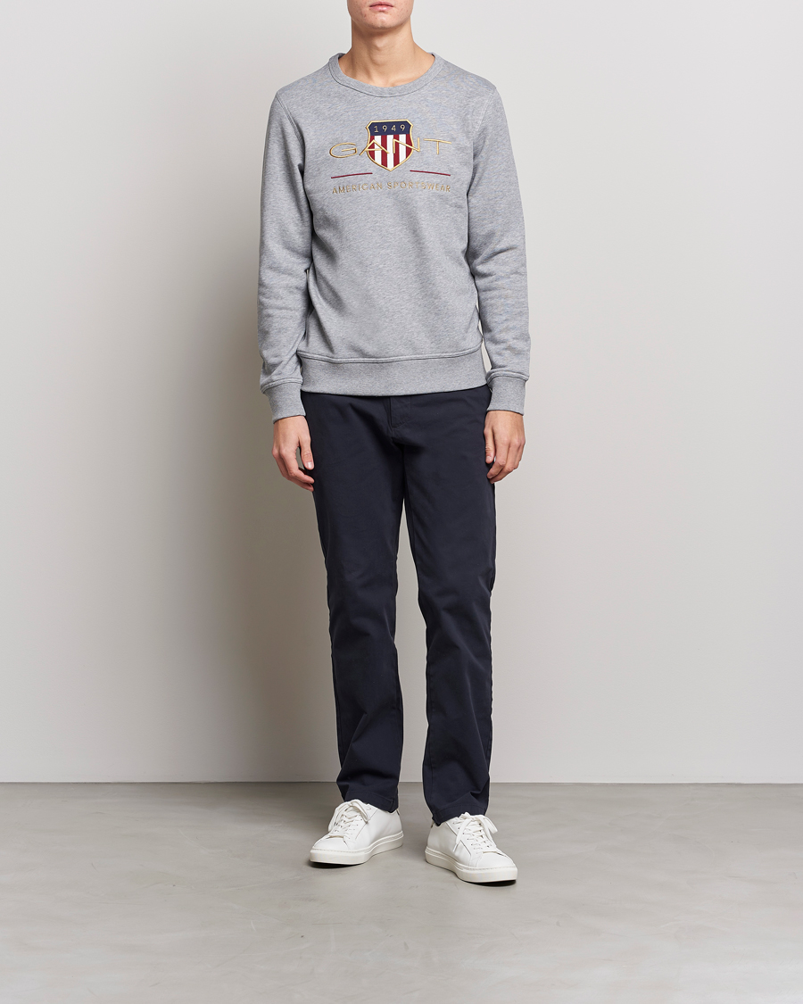 Heren | Truien | GANT | Archive Shield Crew Neck Sweatershirt Grey Melange