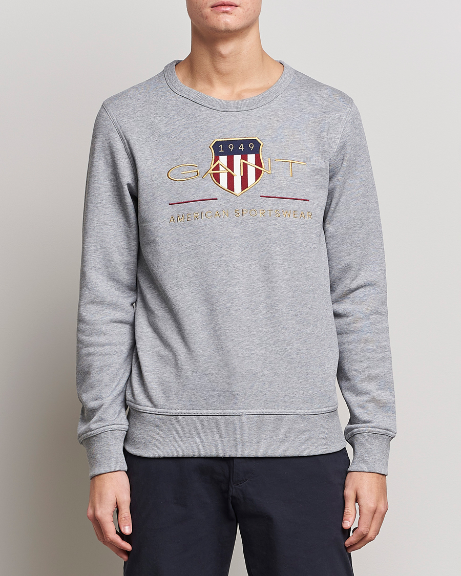 Heren | Truien | GANT | Archive Shield Crew Neck Sweatershirt Grey Melange