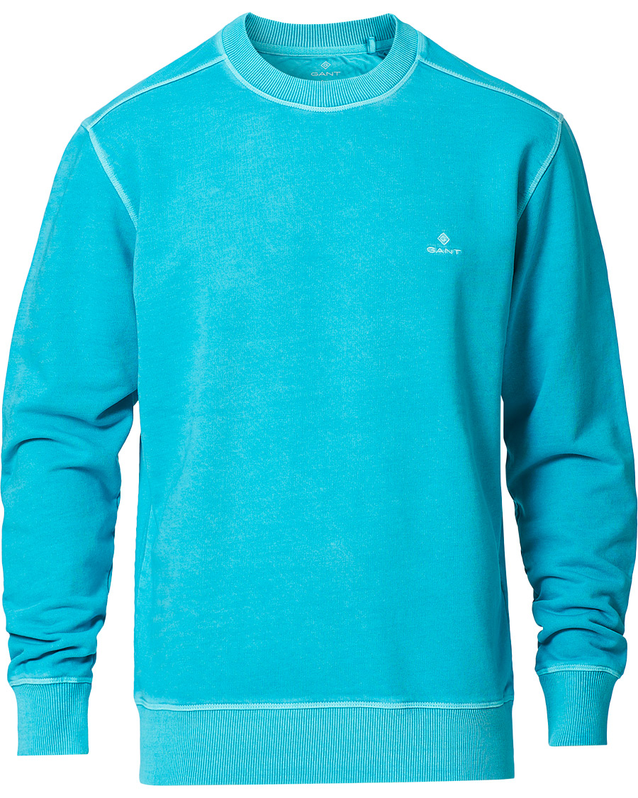 Heren | Truien | GANT | Sunbleached Crew Neck Sweatshirts Aqua Green