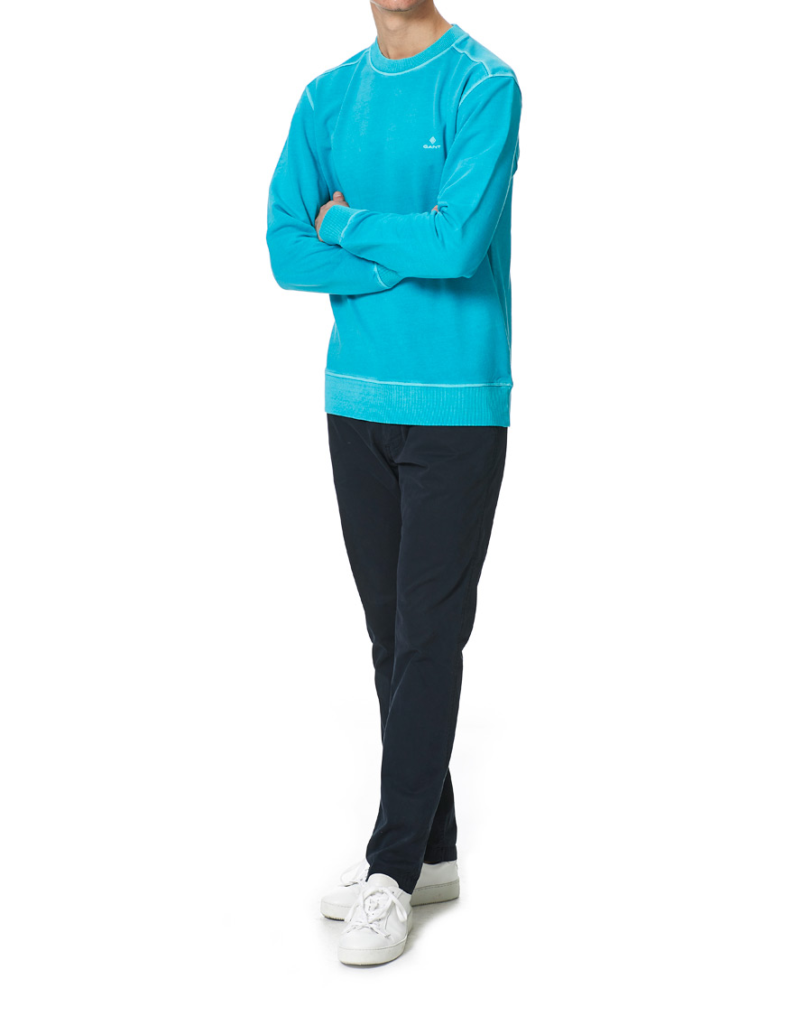 Heren | Truien | GANT | Sunbleached Crew Neck Sweatshirts Aqua Green