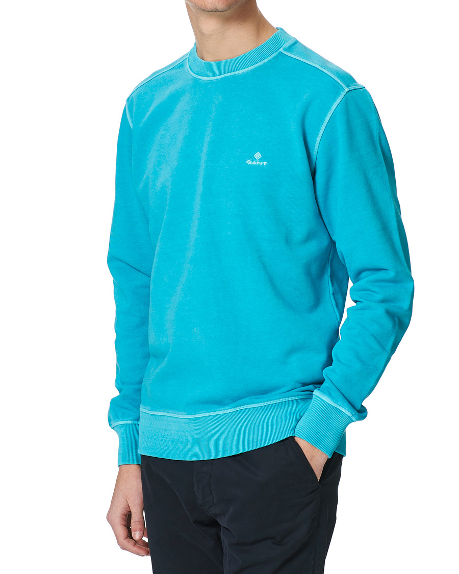 Heren | Truien | GANT | Sunbleached Crew Neck Sweatshirts Aqua Green