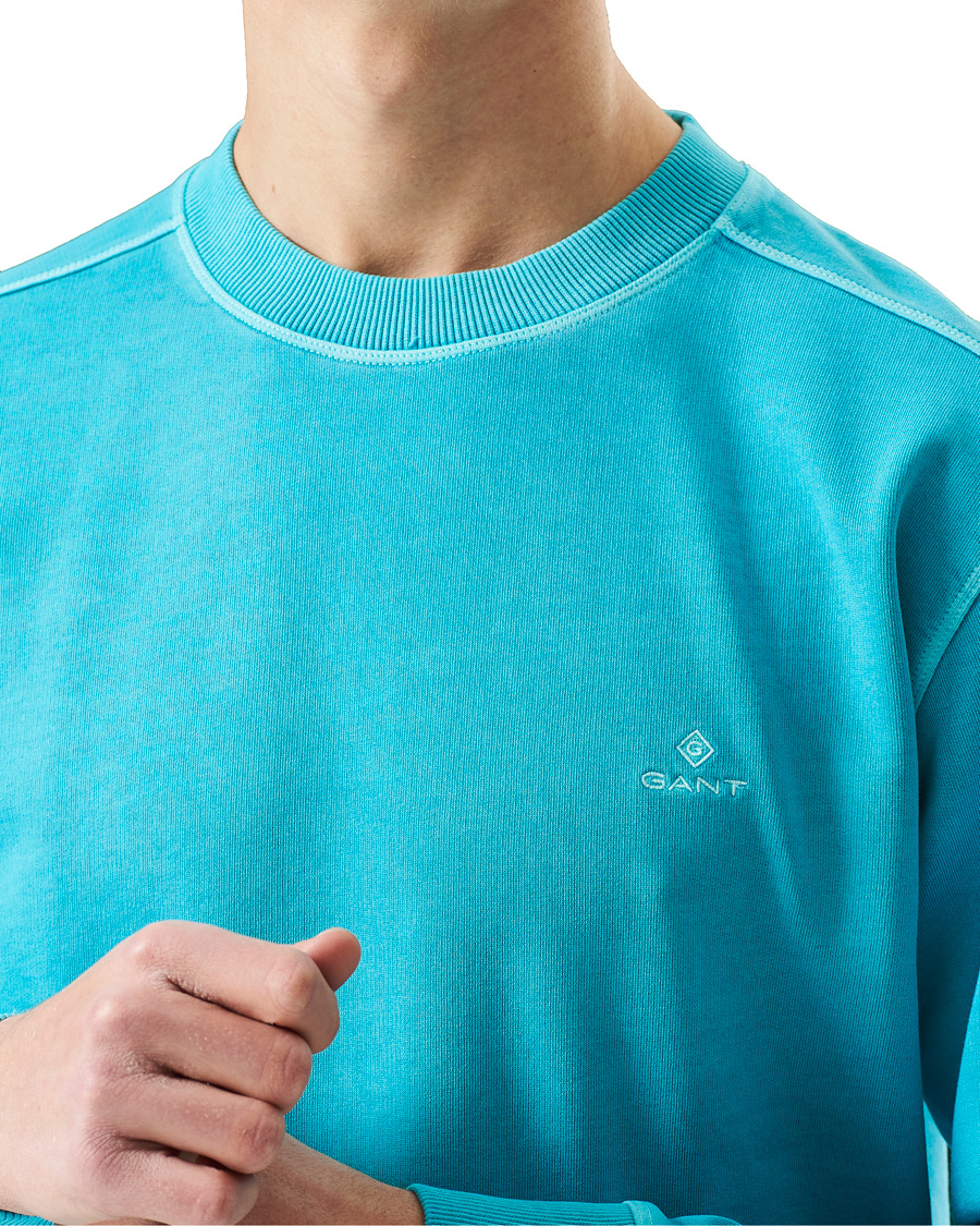 Heren | Truien | GANT | Sunbleached Crew Neck Sweatshirts Aqua Green