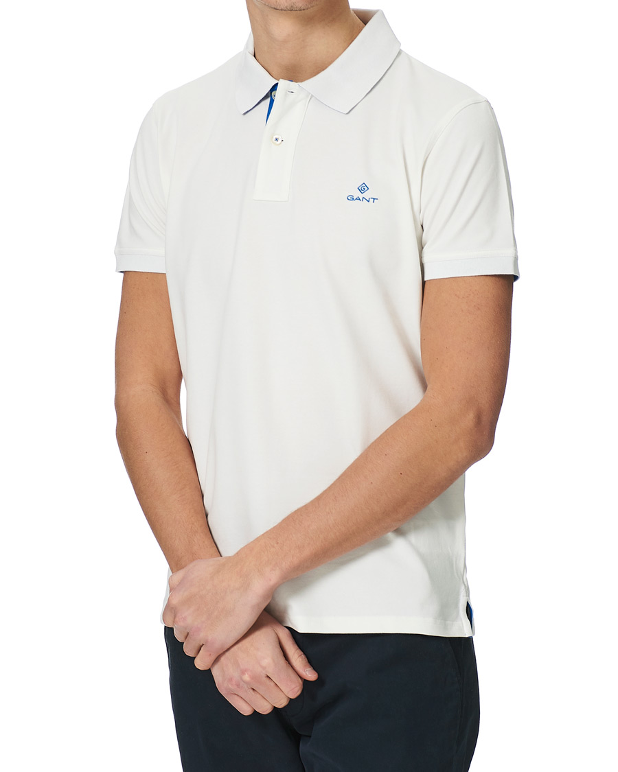 Heren | Polo's | GANT | Contrast Collar Polo Eggshell
