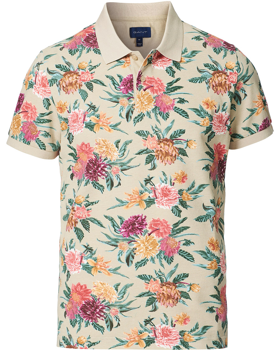 Heren | Polo's | GANT | Dalia Printed Flower Polo Plaza Taupe