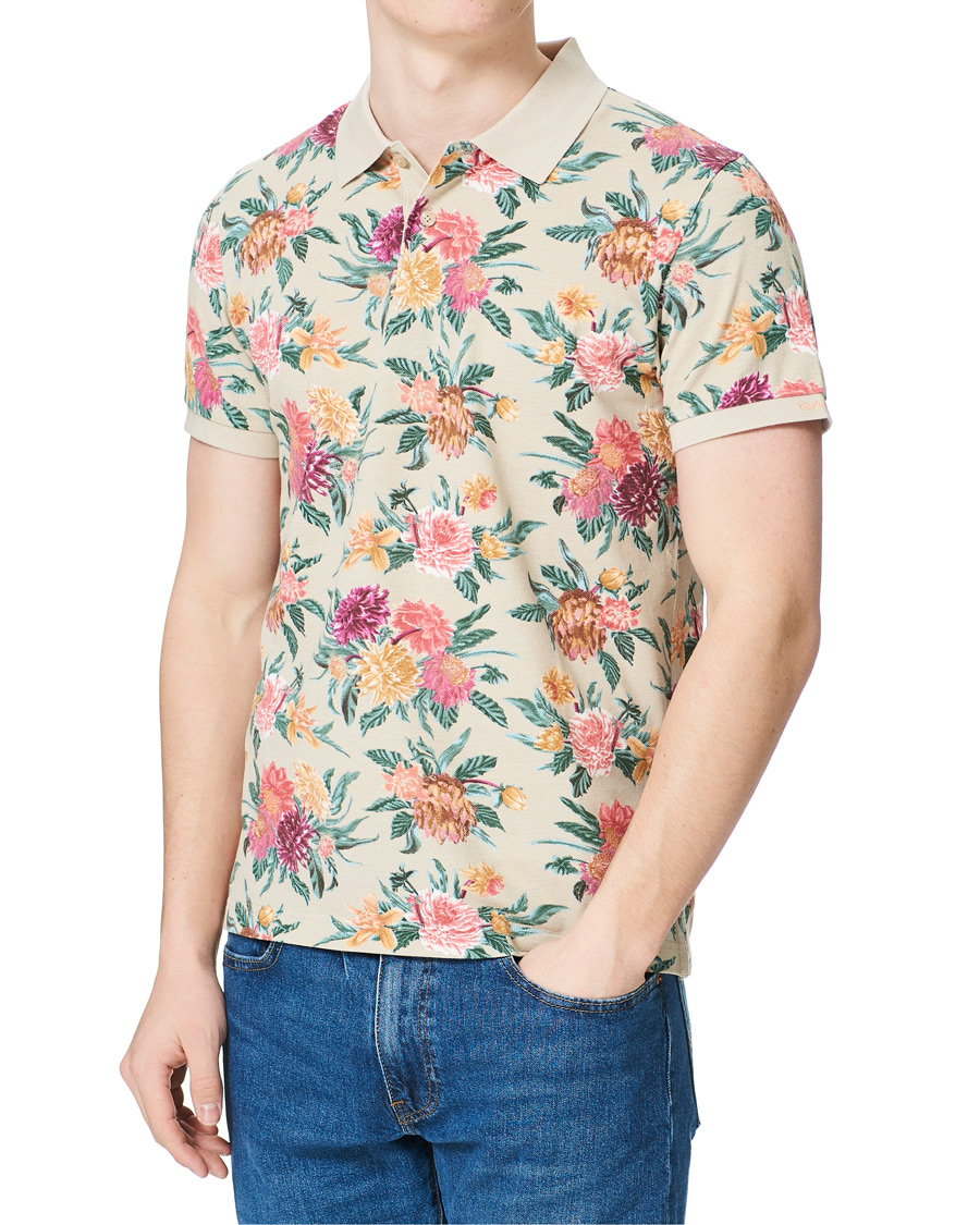 Heren | Polo's | GANT | Dalia Printed Flower Polo Plaza Taupe