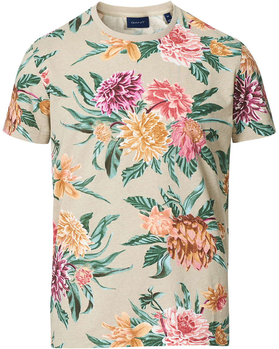 Heren | T-shirts | GANT | Dalia Printed Flower Tee Plaza Taupe