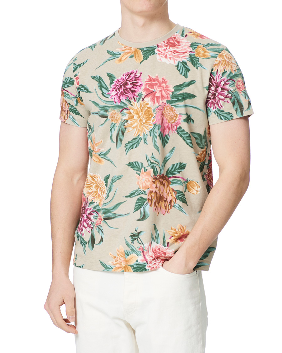 Heren | T-shirts | GANT | Dalia Printed Flower Tee Plaza Taupe