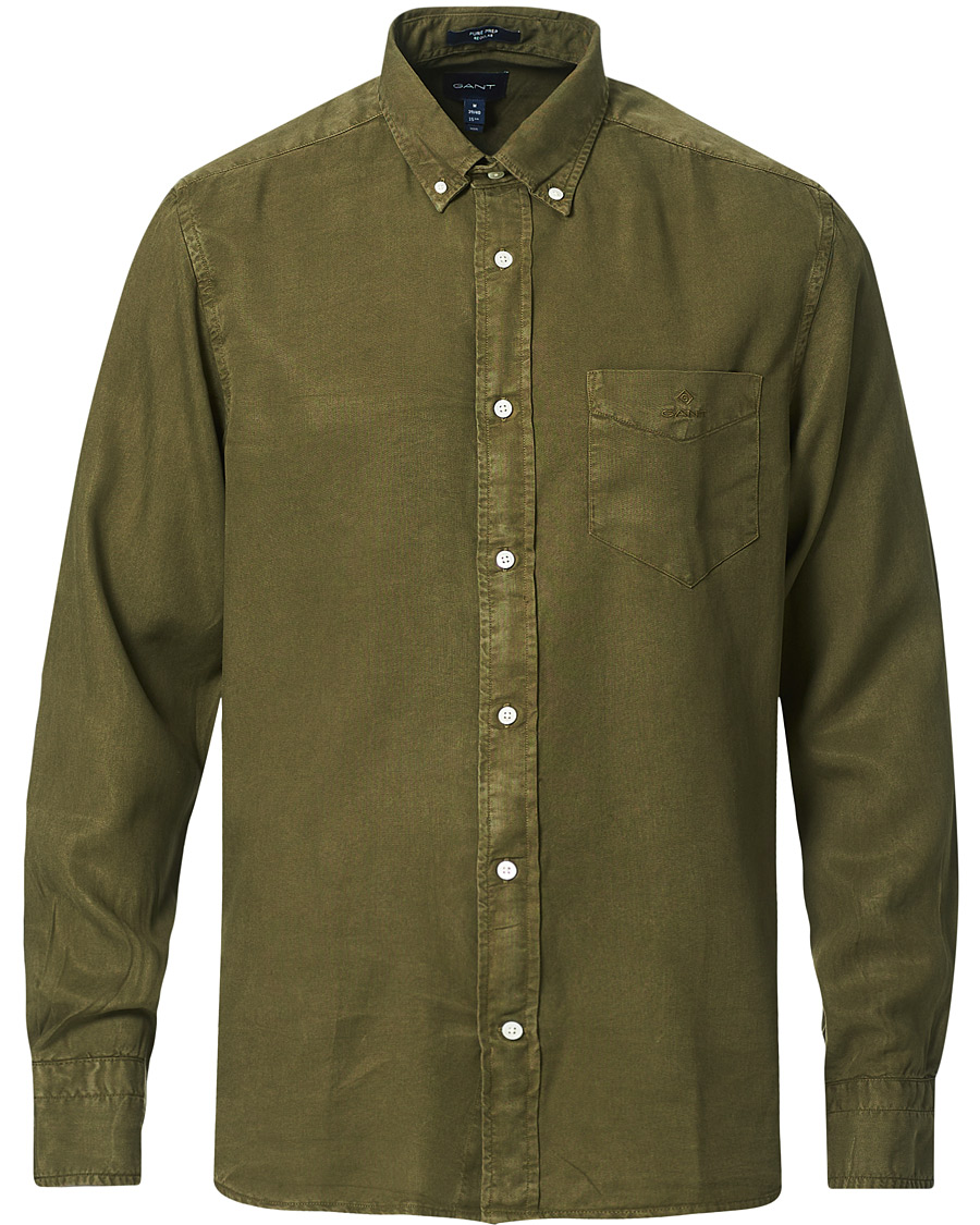 Heren | Overhemden | GANT | Regular Garment Dyed Lyocell Shirt Racing Green