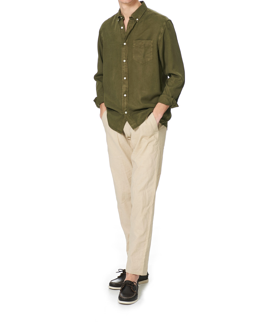 Heren | Overhemden | GANT | Regular Garment Dyed Lyocell Shirt Racing Green