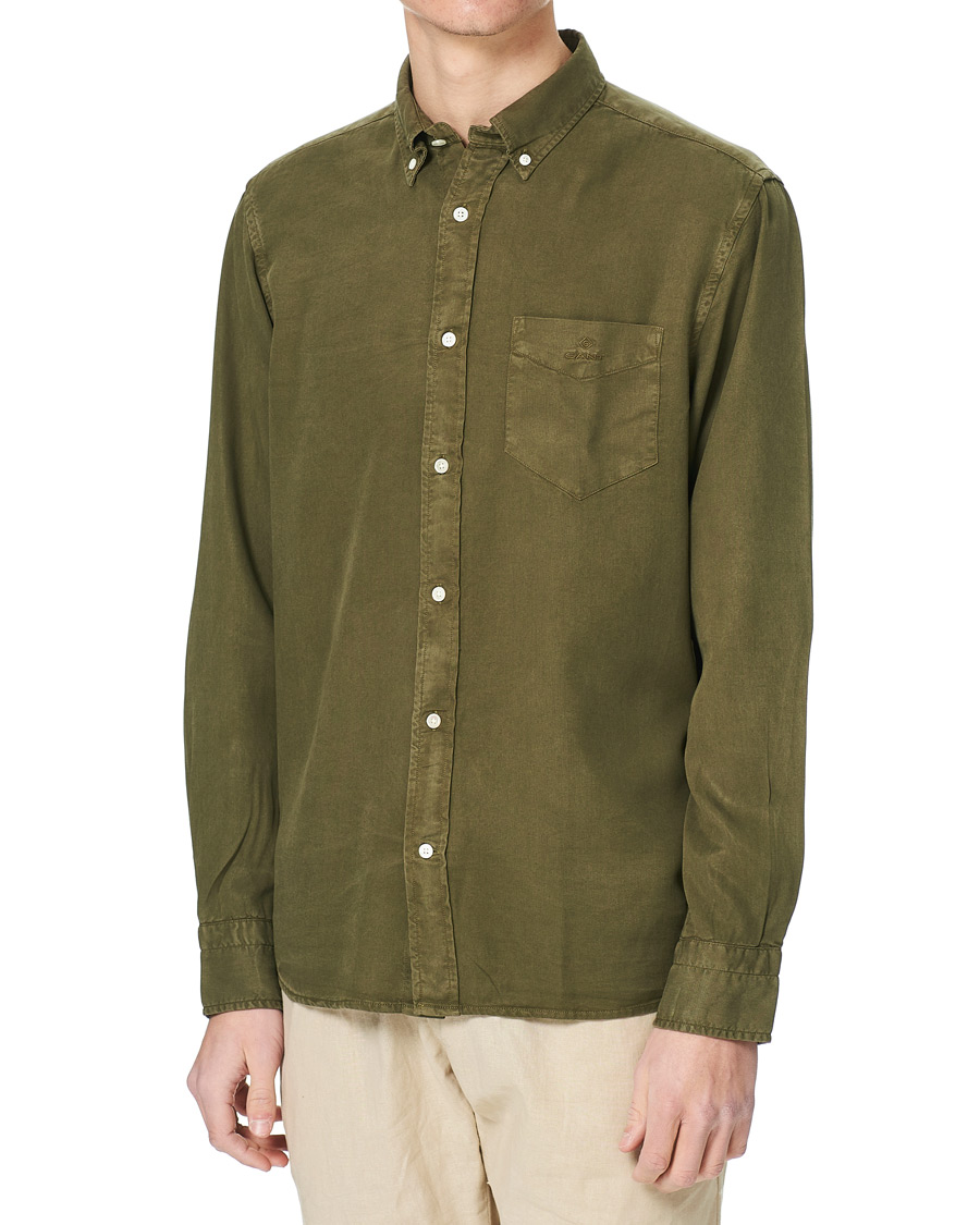 Heren | Overhemden | GANT | Regular Garment Dyed Lyocell Shirt Racing Green
