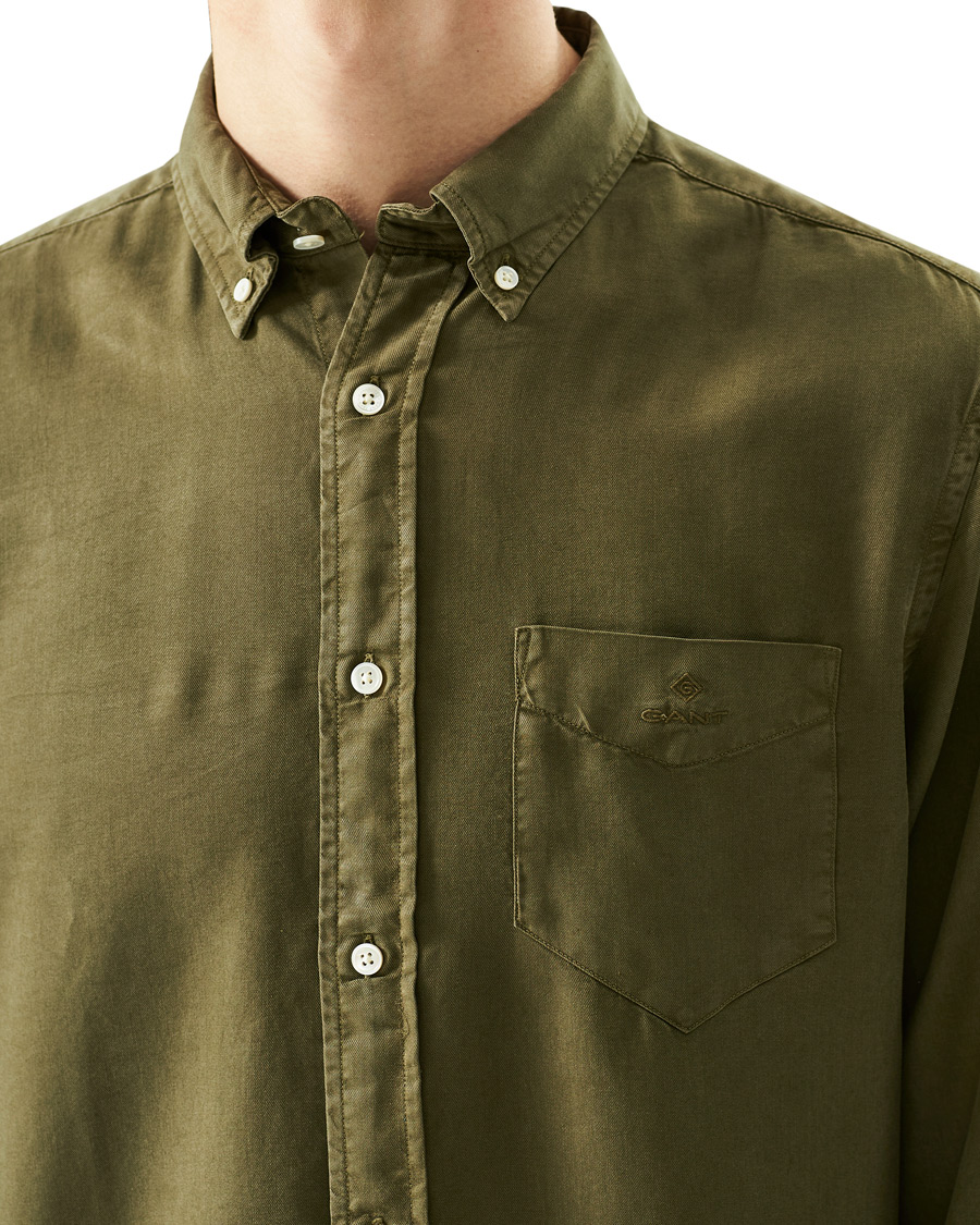 Heren | Overhemden | GANT | Regular Garment Dyed Lyocell Shirt Racing Green