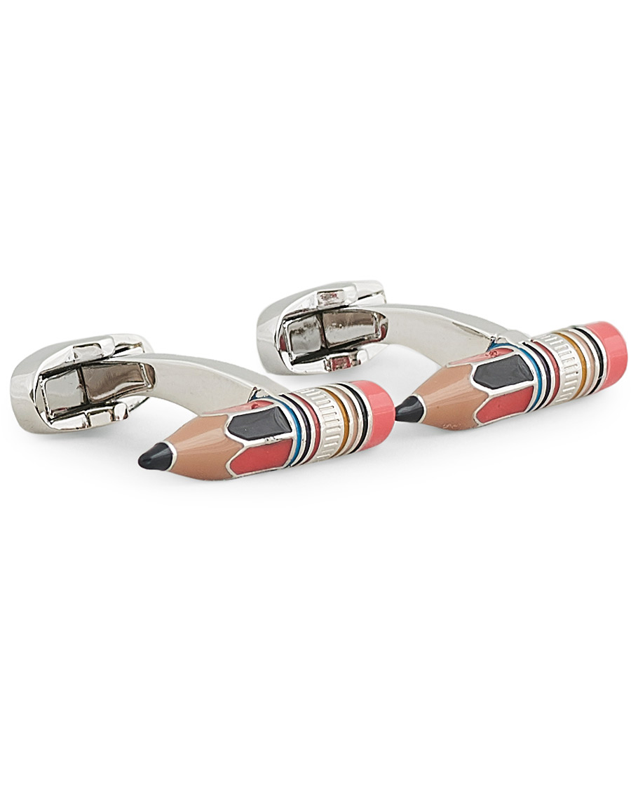 Heren | Paul Smith Pencil Cufflink Silver Stripe | Paul Smith | Pencil Cufflink Silver Stripe