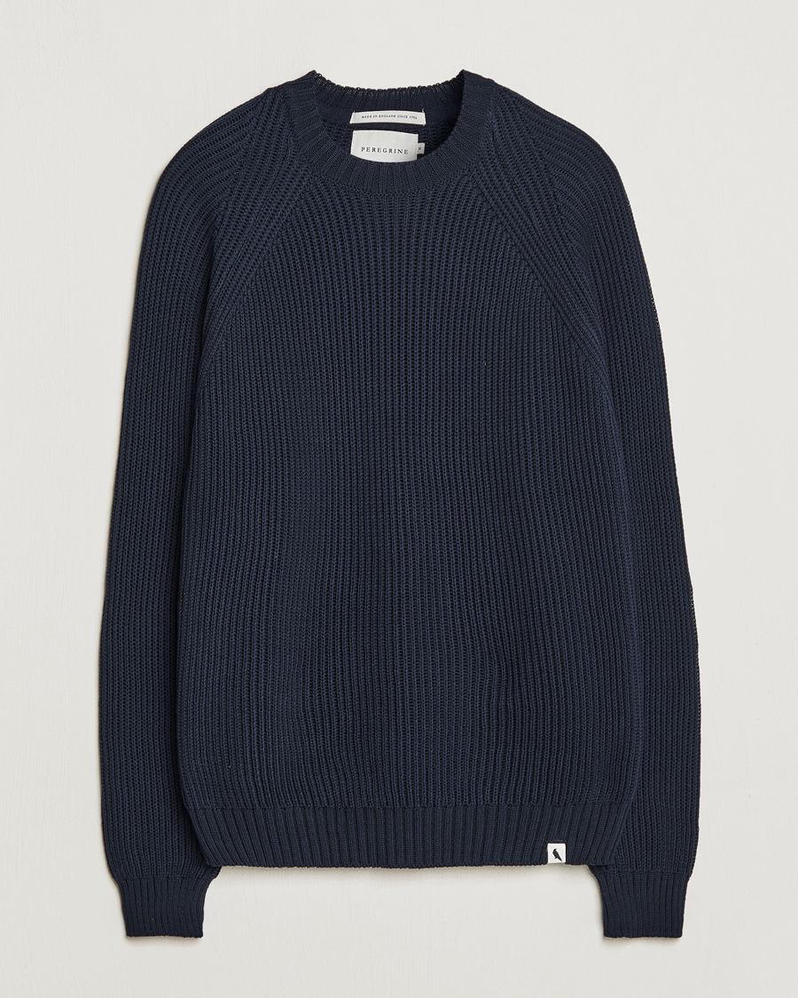 Heren | Truien | Peregrine | Harry Organic Cotton Sweater Navy