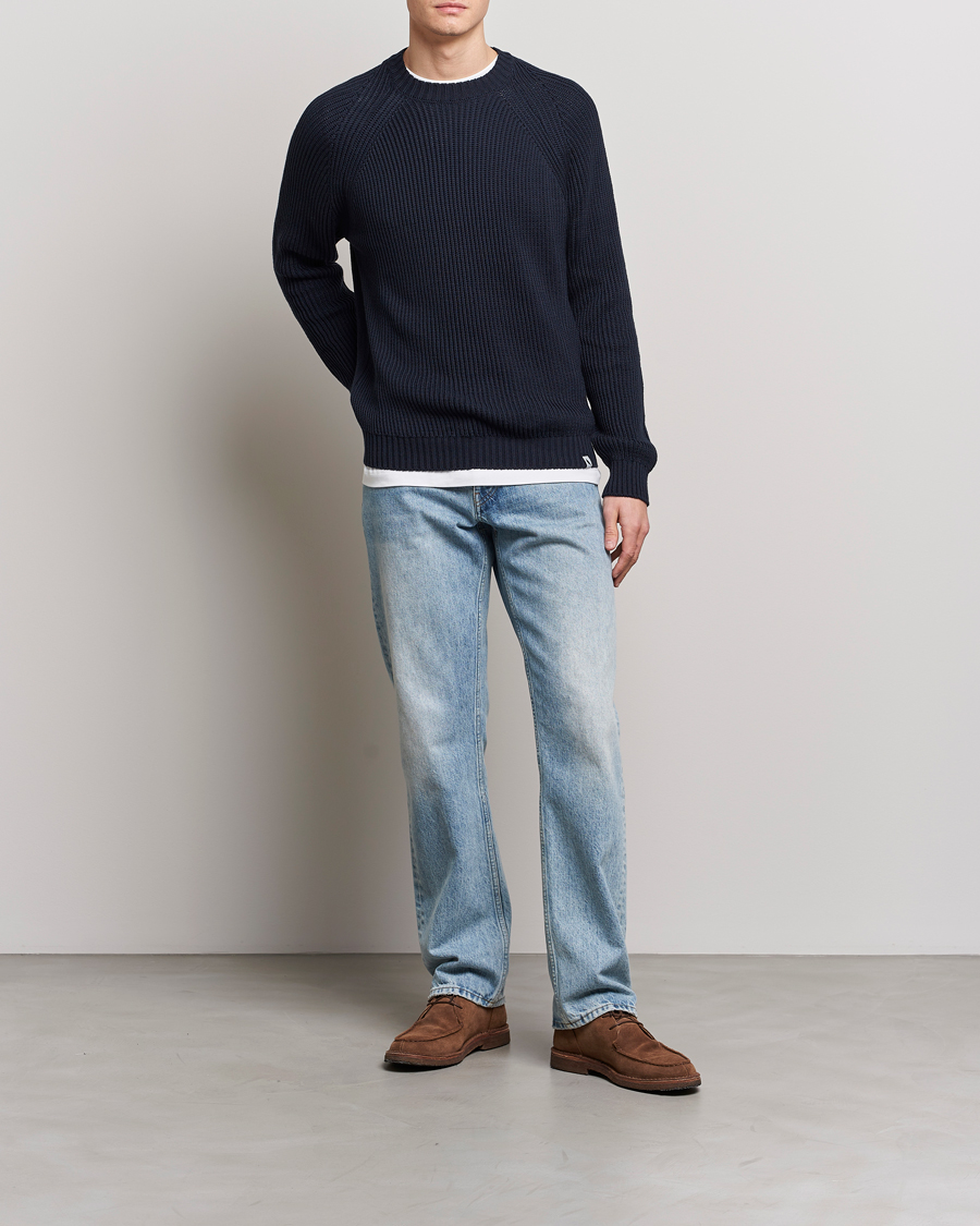 Heren | Truien | Peregrine | Harry Organic Cotton Sweater Navy