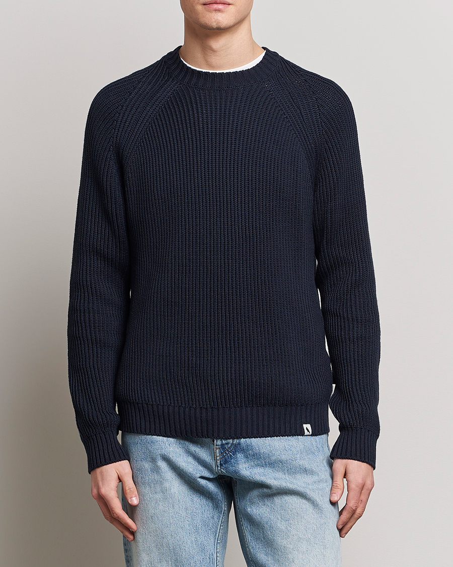 Heren | Truien | Peregrine | Harry Organic Cotton Sweater Navy