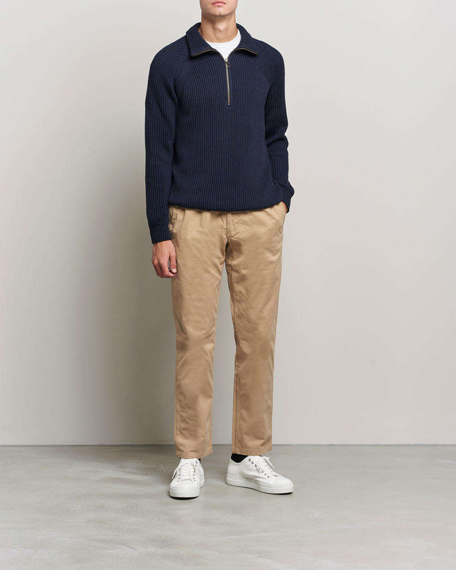Heren | Truien | Peregrine | Felix Quarter Zip Jumper Navy