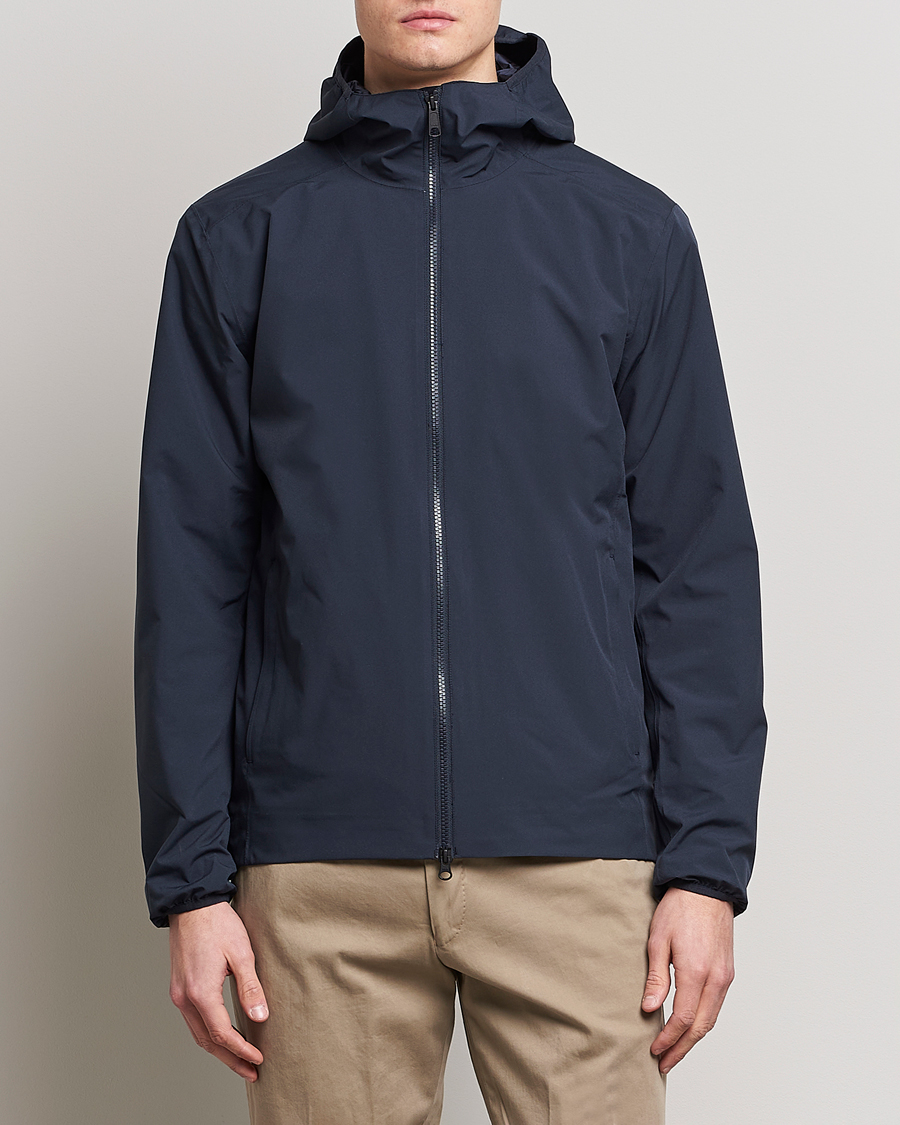 Heren | Business & Beyond | Scandinavian Edition | Hood Waterproof Jacket Midnight Blue