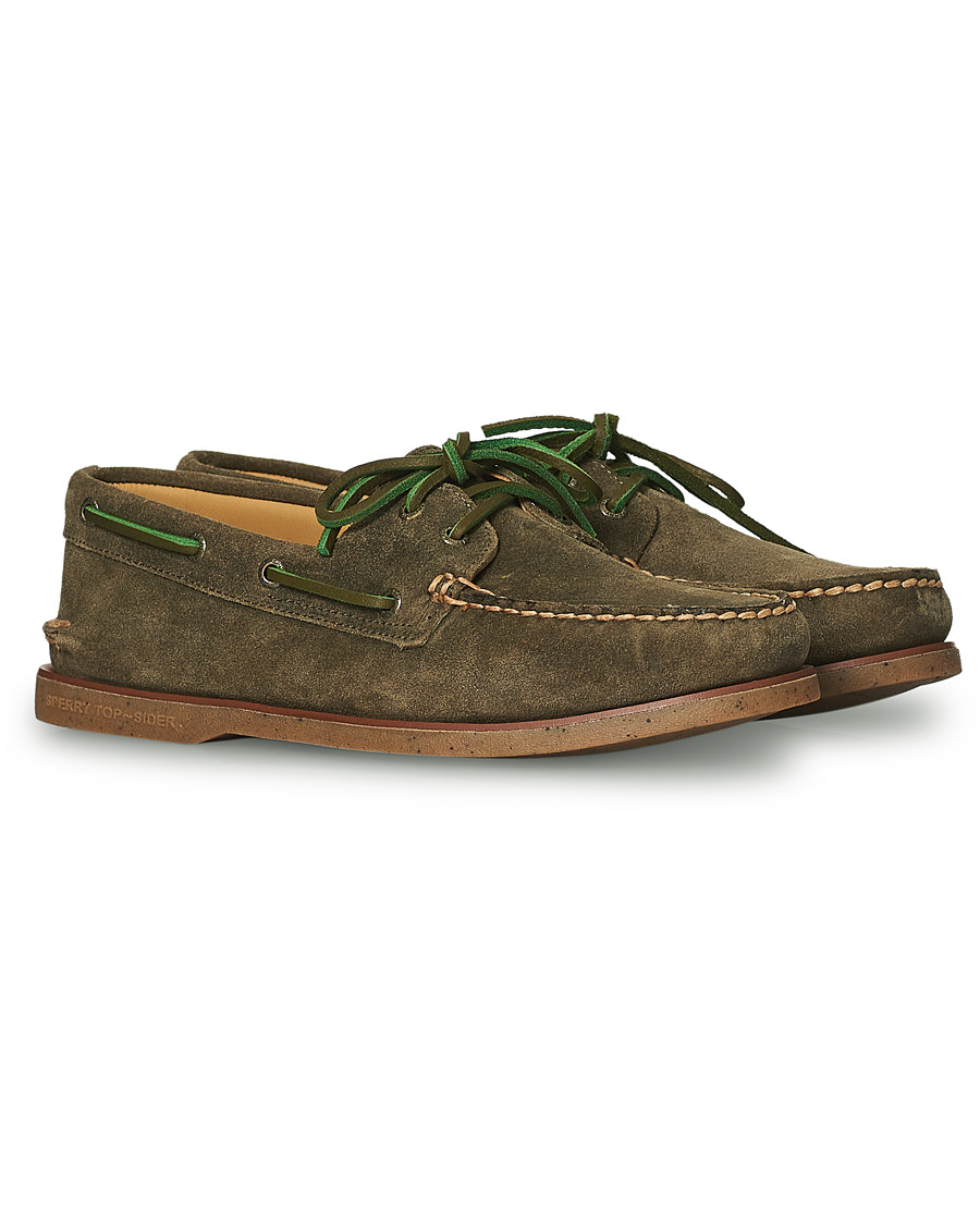 Heren | Sperry Gold Cup Authentic Suede Original Boat Shoe Green | Sperry | Gold Cup Authentic Suede Original Boat Shoe Green